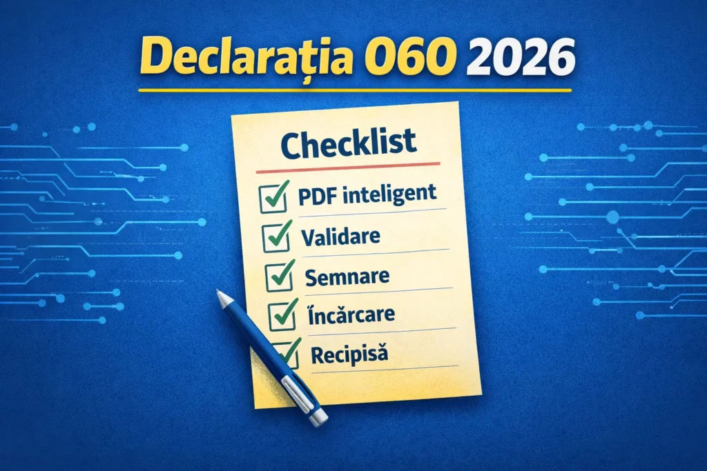 Checklist depunere Declarația 060 online în SPV în 2026