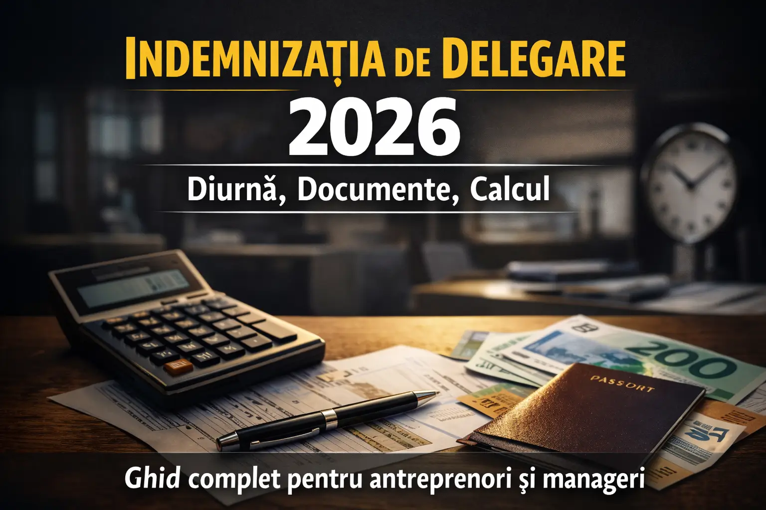 Indemnizația de delegare 2026: diurnă, acte, calcul – ghid pentru IMM-uri