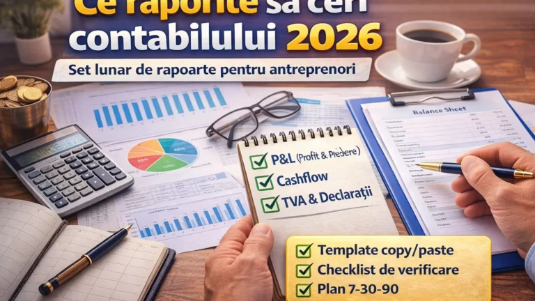 Ce rapoarte să ceri contabilului 2026 – set lunar de rapoarte pentru antreprenori