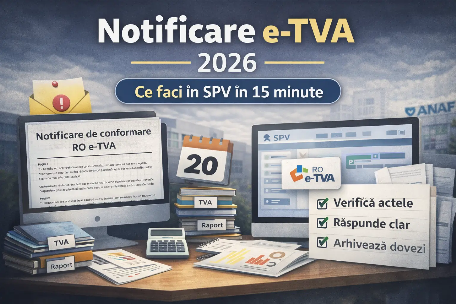 Notificare de conformare e-TVA 2026 – pași în SPV și răspuns corect