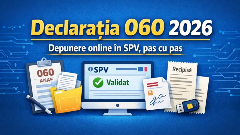 Declarația 060 pentru punct de lucru în 2026 – depunere online în SPV