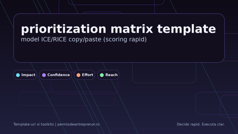 prioritization matrix template cover cu ICE RICE scoring, background inchis