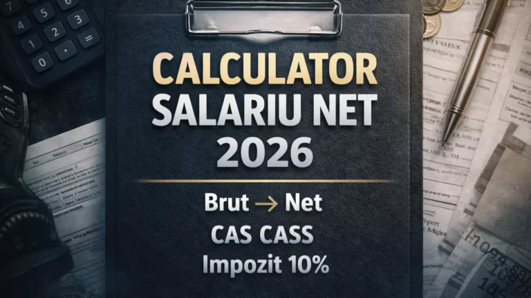 Calculator salariu net 2026 – formule brut către net, CAS CASS impozit