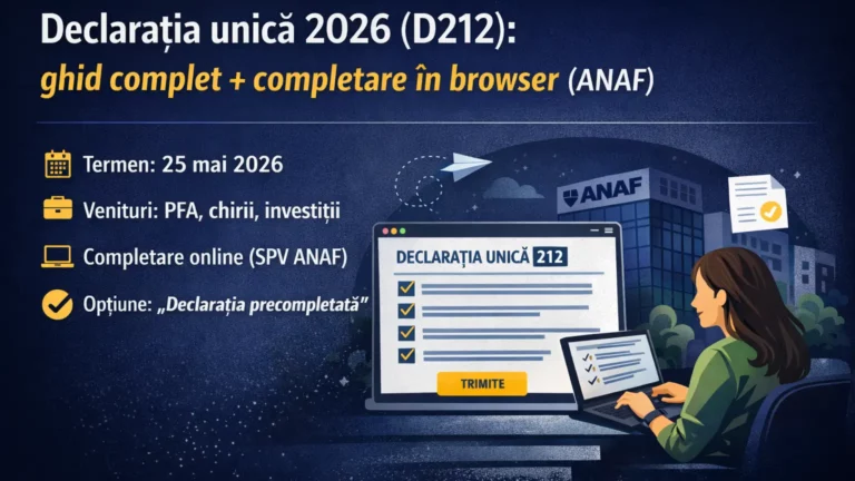Declarația unică 2026 (D212) – ghid complet ANAF pentru antreprenori