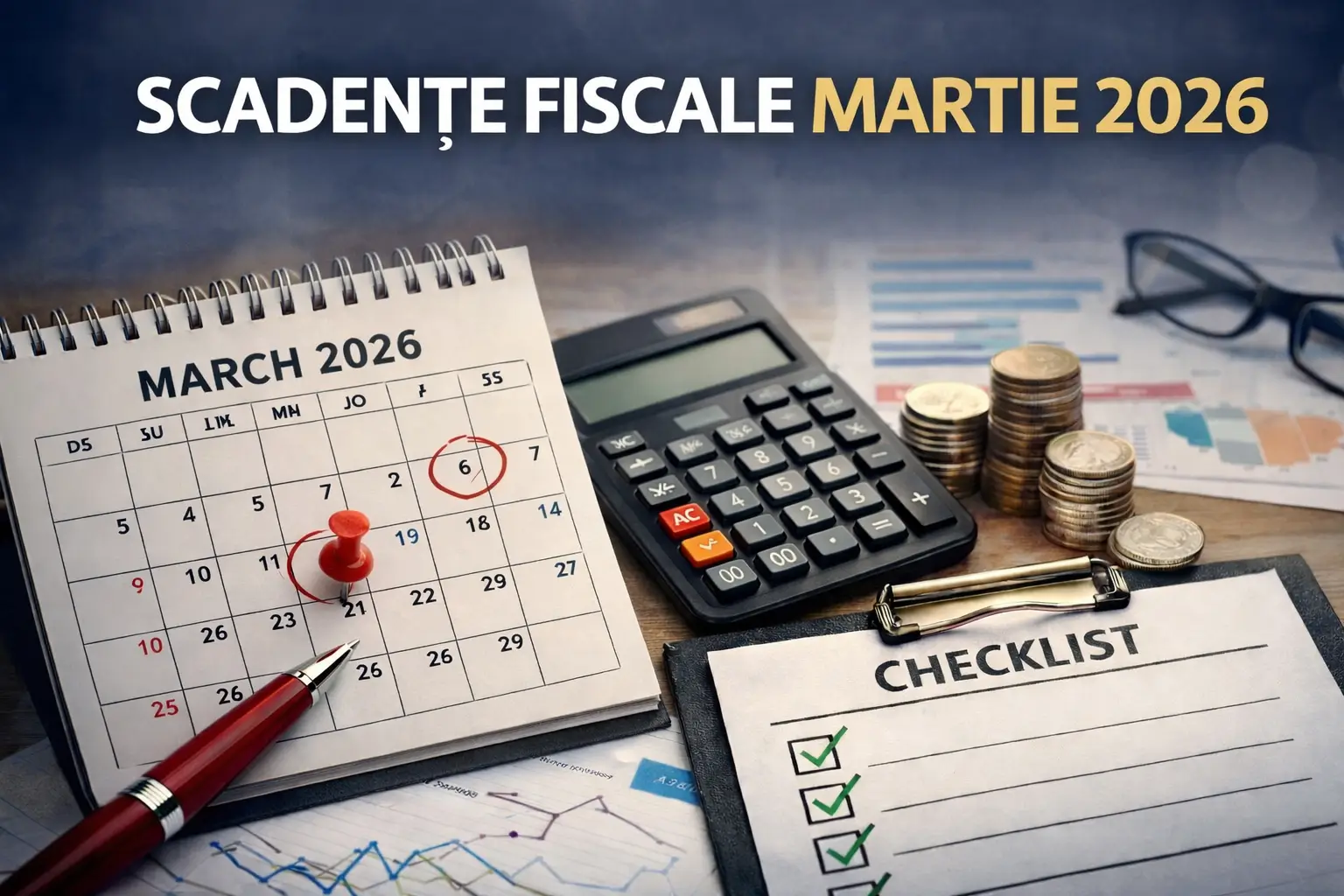 Scadențe fiscale martie 2026 – calendar ANAF pe zile pentru antreprenori, cu checklist de depunere și recipisă SPV
