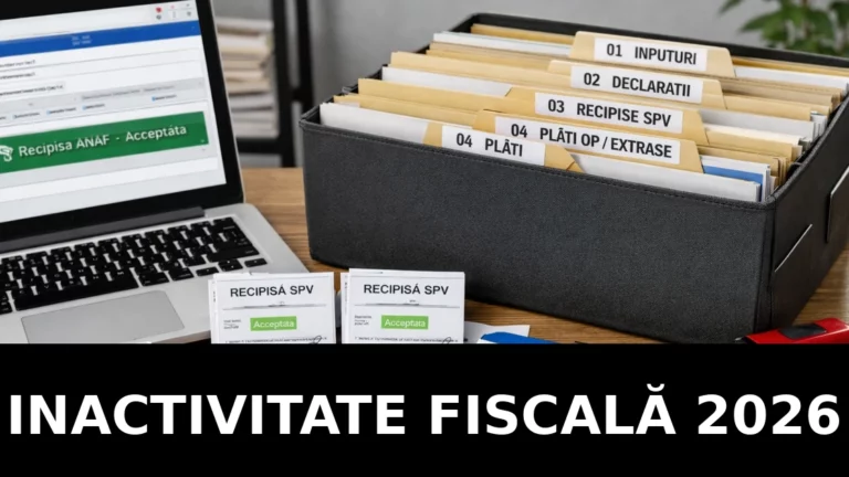 Inactivitate fiscală 2026 – regula ANAF „5 luni” după bilanț, cu checklist de conformare și dovada recipisei în SPV