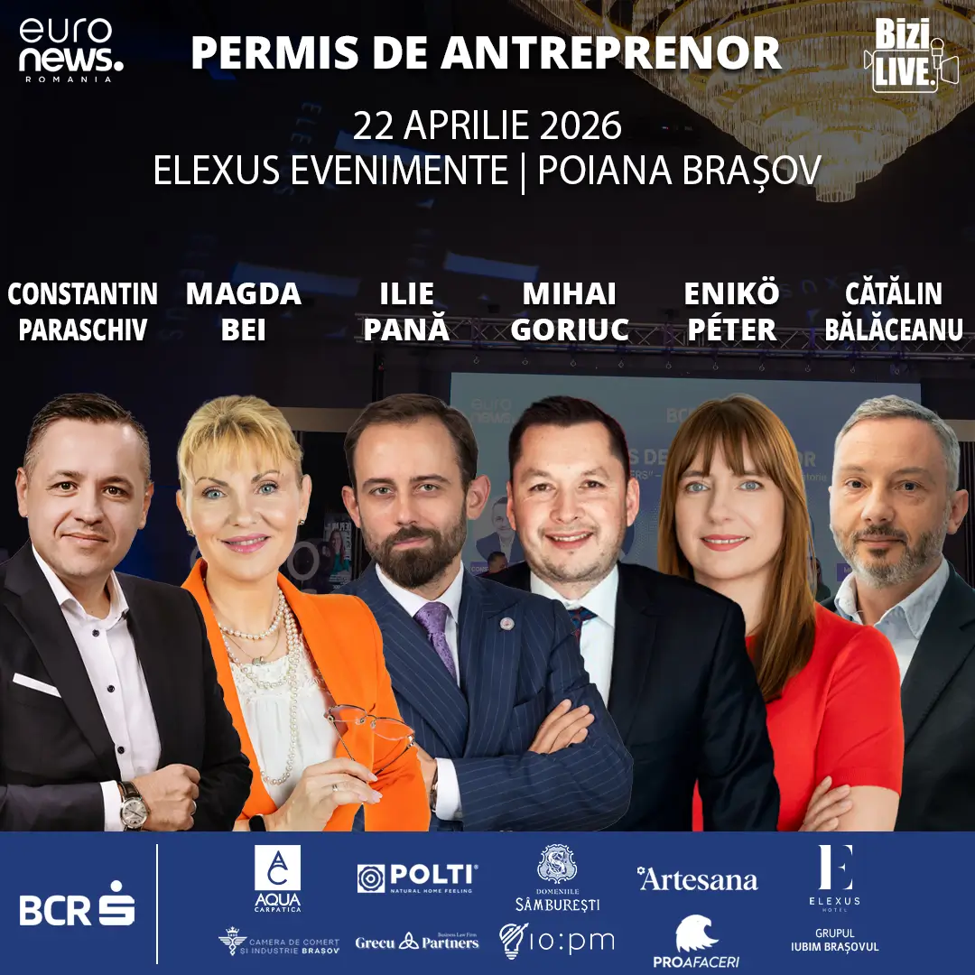 Magda Bei, Ilie Pană, Mihai Goriuc, Enikő Péter și Cătălin Bălăceanu la panelul Scale Masters, Permis de Antreprenor Summit 2026